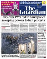 The Guardian () Newspaper Front Page for 16 January 2023