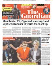 The Guardian () Newspaper Front Page for 16 February 2018