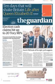 The Guardian () Newspaper Front Page for 16 March 2017