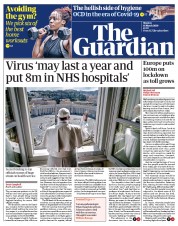 The Guardian () Newspaper Front Page for 16 March 2020