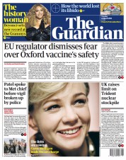 The Guardian () Newspaper Front Page for 16 March 2021