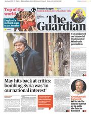 The Guardian () Newspaper Front Page for 16 April 2018