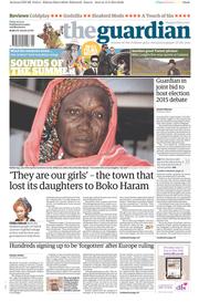 The Guardian () Newspaper Front Page for 16 May 2014