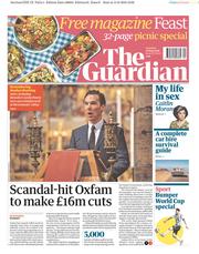 The Guardian () Newspaper Front Page for 16 June 2018