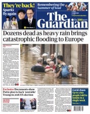 The Guardian () Newspaper Front Page for 16 July 2021