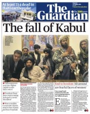 The Guardian () Newspaper Front Page for 16 August 2021