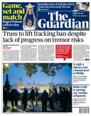 The Guardian () Newspaper Front Page for 16 September 2022