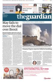 The Guardian () Newspaper Front Page for 17 October 2017