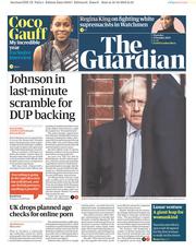 The Guardian () Newspaper Front Page for 17 October 2019