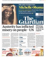 The Guardian () Newspaper Front Page for 17 November 2018