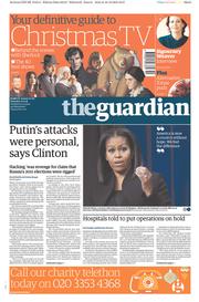 The Guardian () Newspaper Front Page for 17 December 2016