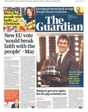 The Guardian () Newspaper Front Page for 17 December 2018