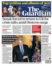 The Guardian () Newspaper Front Page for 17 December 2021