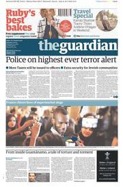The Guardian () Newspaper Front Page for 17 January 2015