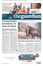 The Guardian () Newspaper Front Page for 17 February 2017