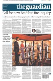 The Guardian () Newspaper Front Page for 17 April 2015