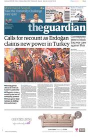 The Guardian () Newspaper Front Page for 17 April 2017