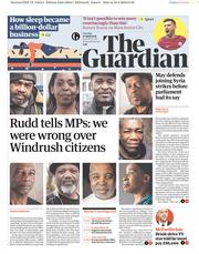 The Guardian () Newspaper Front Page for 17 April 2018