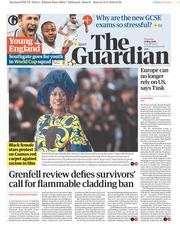 The Guardian () Newspaper Front Page for 17 May 2018