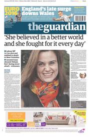 The Guardian () Newspaper Front Page for 17 June 2016