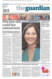 The Guardian () Newspaper Front Page for 17 July 2013