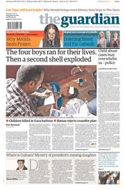 The Guardian () Newspaper Front Page for 17 July 2014