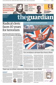The Guardian () Newspaper Front Page for 17 August 2016