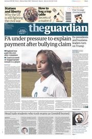 The Guardian () Newspaper Front Page for 17 August 2017