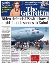 The Guardian () Newspaper Front Page for 17 August 2021