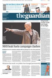 The Guardian () Newspaper Front Page for 17 September 2014