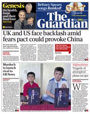 The Guardian () Newspaper Front Page for 17 September 2021