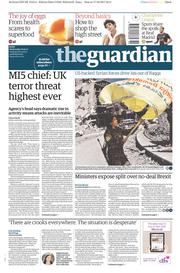 The Guardian () Newspaper Front Page for 18 October 2017