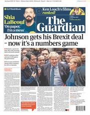The Guardian () Newspaper Front Page for 18 October 2019