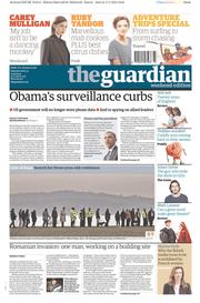 The Guardian () Newspaper Front Page for 18 January 2014