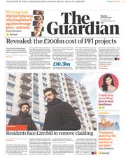 The Guardian () Newspaper Front Page for 18 January 2018