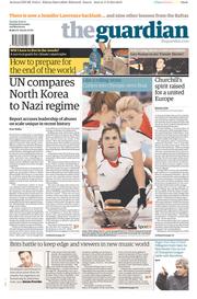 The Guardian () Newspaper Front Page for 18 February 2014