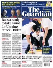The Guardian () Newspaper Front Page for 18 February 2022