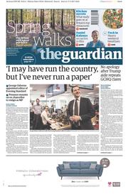 The Guardian () Newspaper Front Page for 18 March 2017