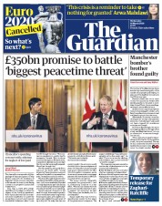 The Guardian () Newspaper Front Page for 18 March 2020