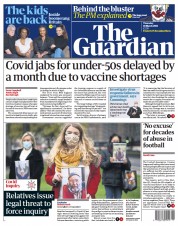 The Guardian () Newspaper Front Page for 18 March 2021