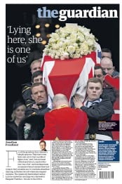 The Guardian () Newspaper Front Page for 18 April 2013