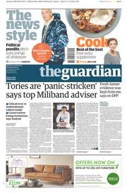 The Guardian () Newspaper Front Page for 18 April 2015