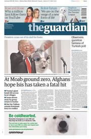 The Guardian () Newspaper Front Page for 18 April 2017