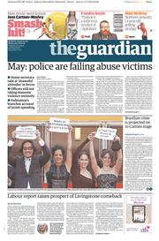 The Guardian () Newspaper Front Page for 18 May 2016