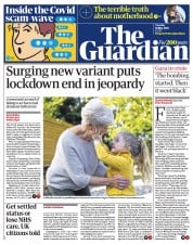 The Guardian () Newspaper Front Page for 18 May 2021