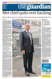 The Guardian () Newspaper Front Page for 18 July 2011