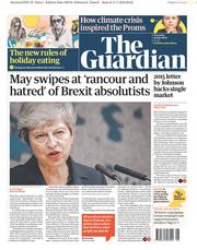 The Guardian () Newspaper Front Page for 18 July 2019