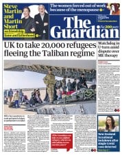 The Guardian () Newspaper Front Page for 18 August 2021