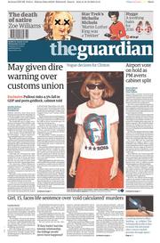 The Guardian () Newspaper Front Page for 19 October 2016
