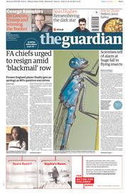 The Guardian () Newspaper Front Page for 19 October 2017